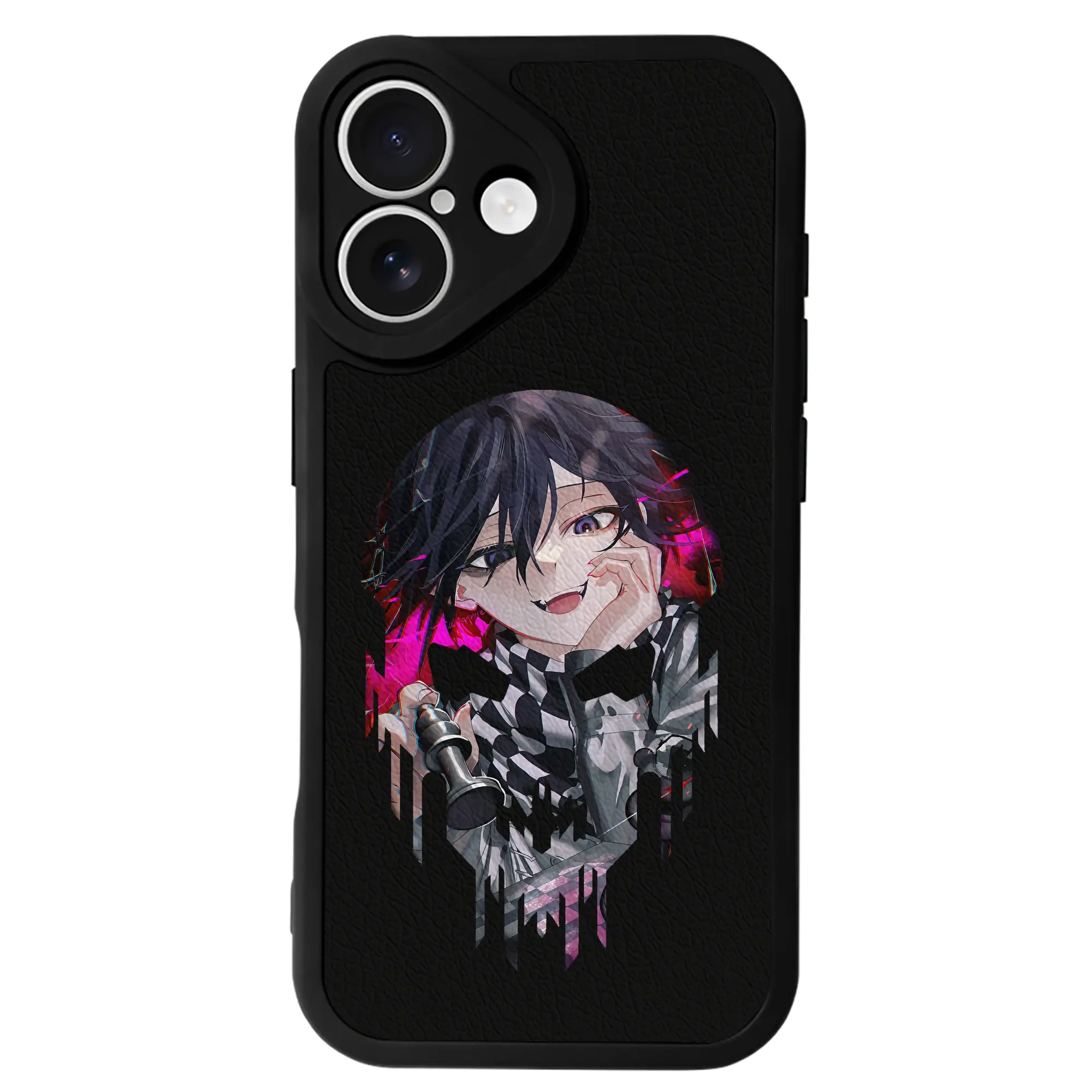 ダンガンロンパ グッズ,王馬小吉 - IPhone 16シリーズ対応 ・ シリコンスマホケース ・ レザー調 ・ 高精度フィット ・ 耐衝撃 ・ ワイヤレス充電対応 ・ 精密カット